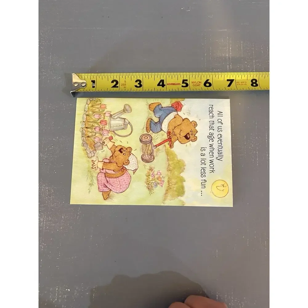 Vintage 1975 Ambassador Funny Birthday Card Bears Gardening Humor